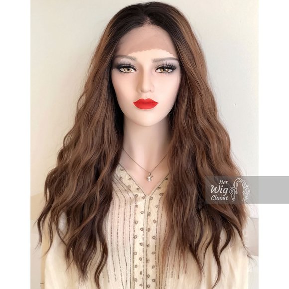 24" Loose Wave Copper Lace Wig | Shantell - Picture 2 of 11